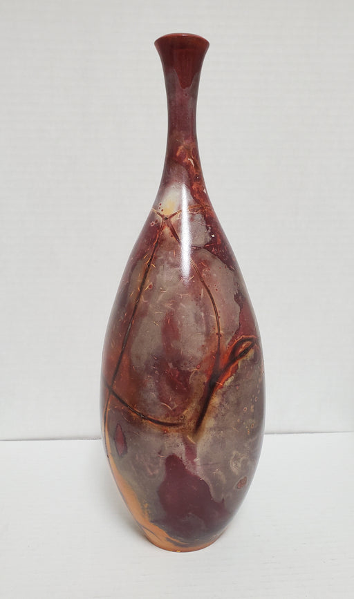 Bottle Form Raku Pottery  by Bob Smith