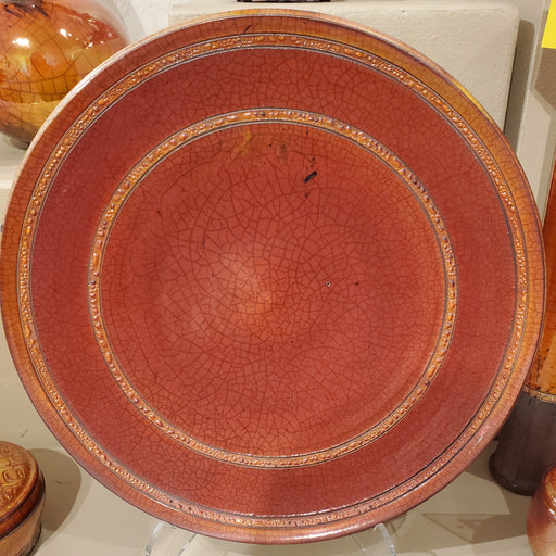 Large Raku Platter Ferric Glaze by Bob Smith