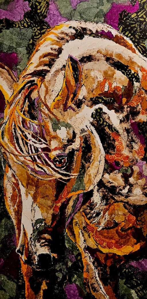 Photo of collage on canvas of a horse by Michaelin Otis