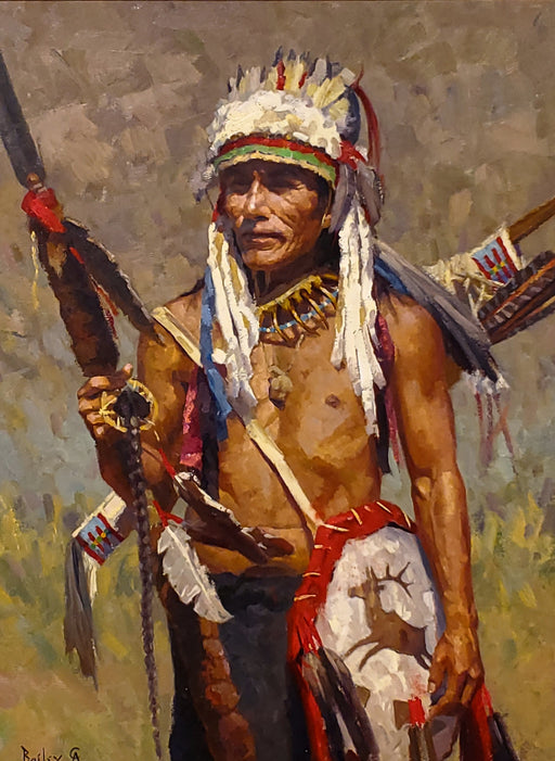 Photograph of "Ways of the Warrior"  Oil on Canvas painting 18x24