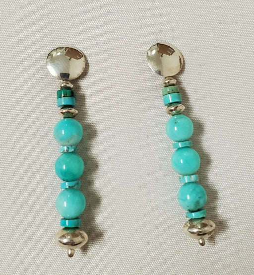 Photo of Amazonite, Turquoise and Silver Bead Post Earring by Christin Wolf