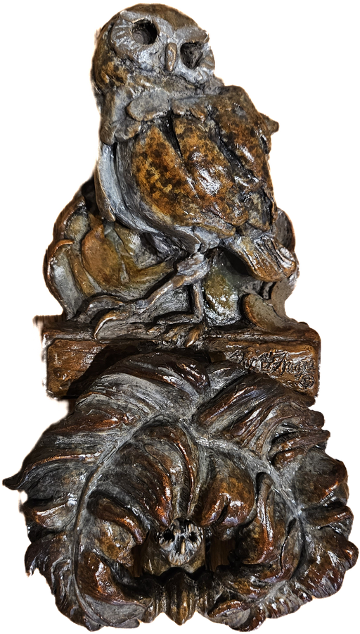 Photo of bronze sculpture of Owls by Carol Ruff Franza