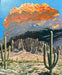 Photo of Painting of Cactus and Mountains by Bert Mayse