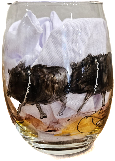 Photo of hand painted wine glass