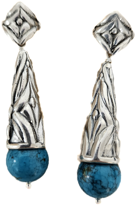Photo of Silver and Turquoise earrings by Shreve Saville