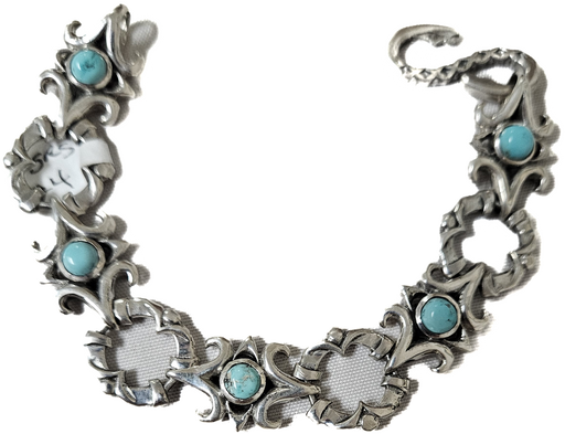 Photo of Silver and Turquoise Bracelet by Shreve Saville