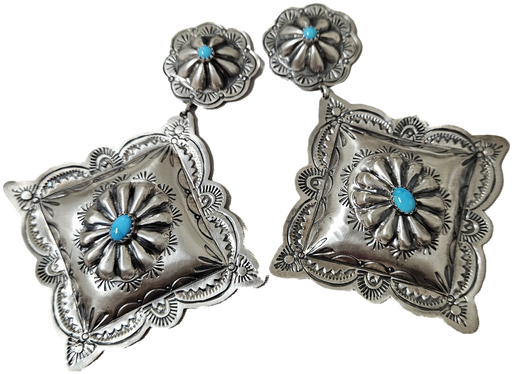 Photo of Southwest style Native American made silver earrings