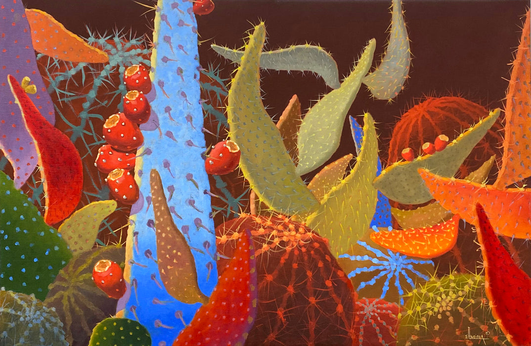 Photo of Oil Painting of Cactus by Sharon Weiser