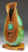 Gourd sculpture on wood base with Turquoise stone and pine needle weaving