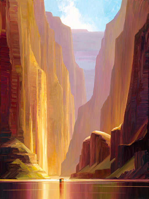 Photo of Charles Pabst Painting of Grand Canyon Light