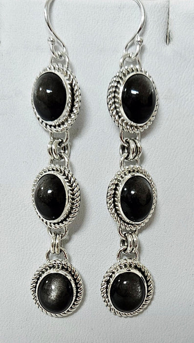 1410 3 piece Onyx dangle earring