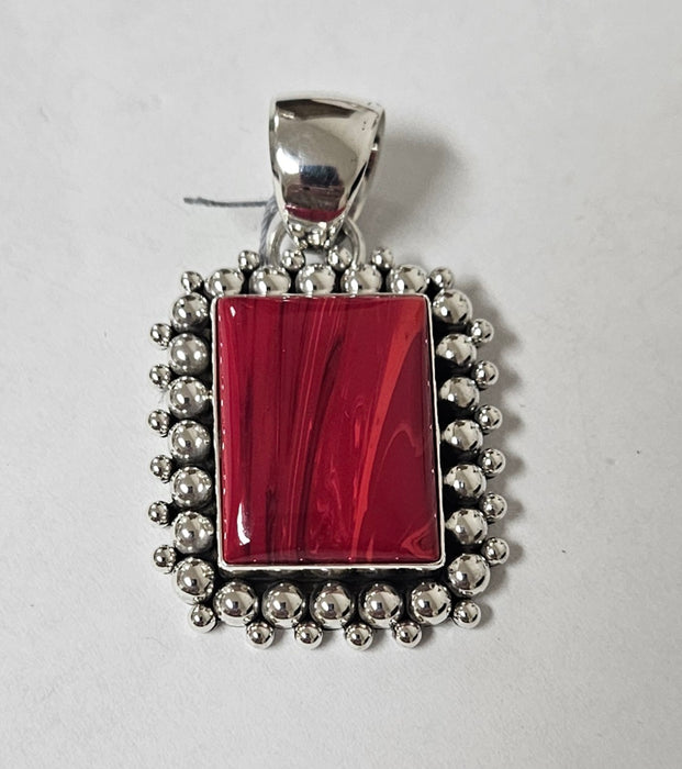 1375 Rosarita and Silver Rectangle pendant