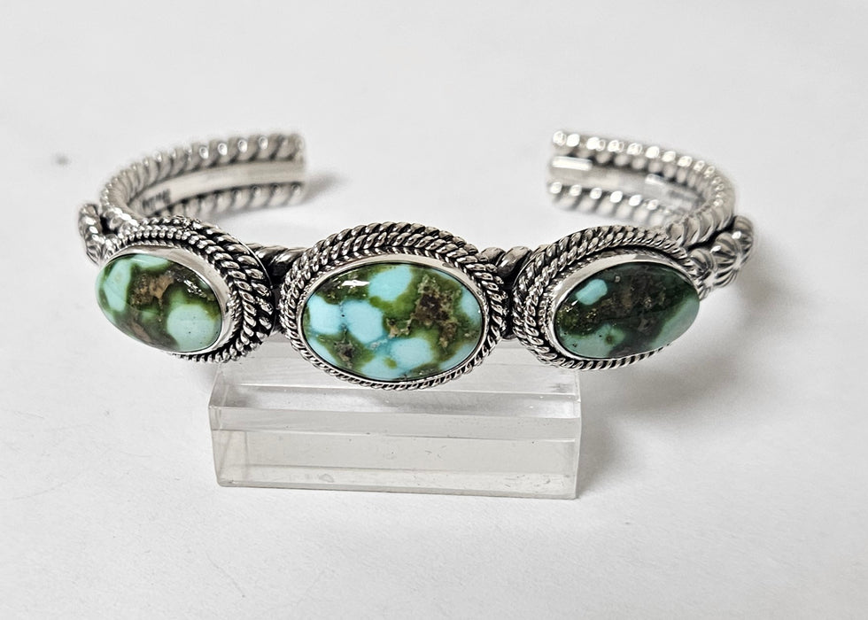 1396 3 Stone Sonoran Gold Turquoise Cuff