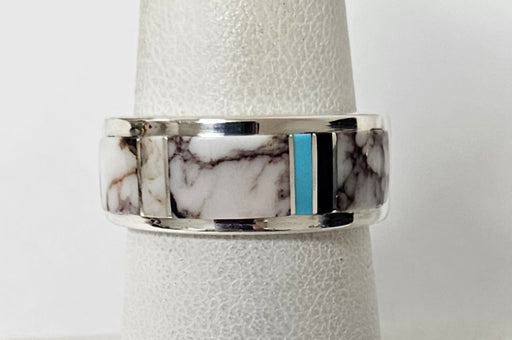 Silver and inlay stone ring by Wayne Muskett