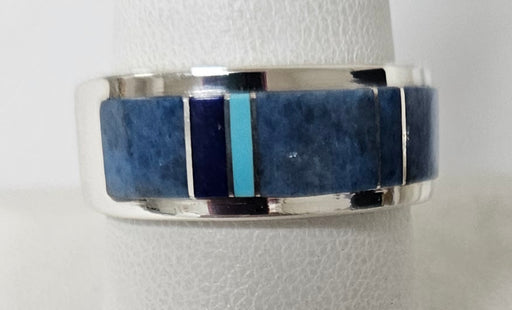 Silver and inlay stone ring by Wayne Muskett