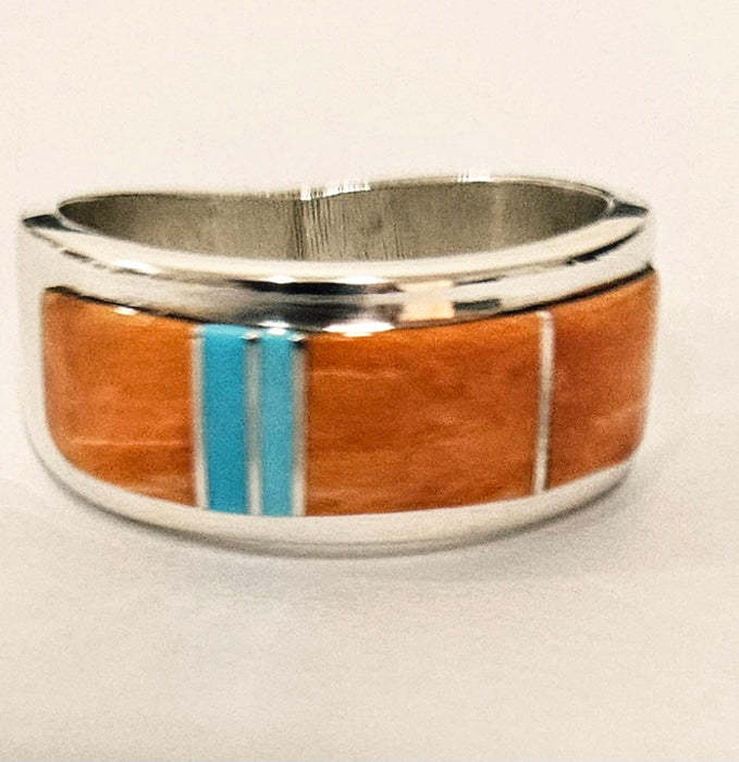 WM195 Spiny Oyster Shell and Turquoise Woman's Ring