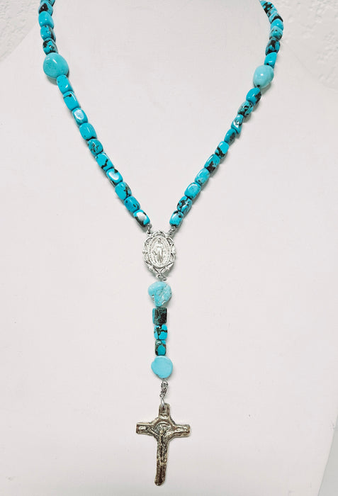 Photo of Turquoise and Brass Rosary