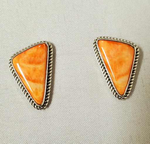 Photo of Orange Spiny Oyster Shell Post Earring by Artie Yellowhorse