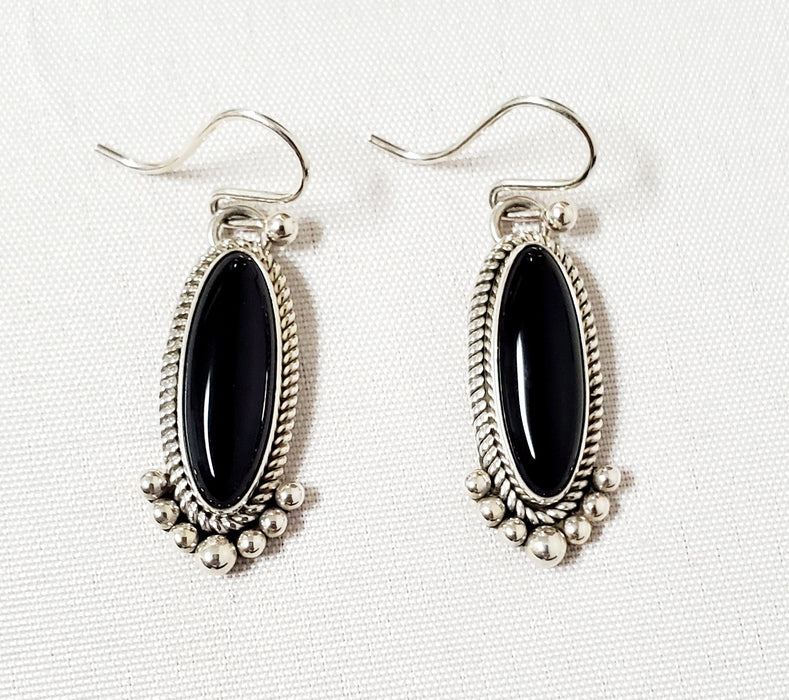 Photo of Onyx and Silver dangle earring by Artie Yellowhorse