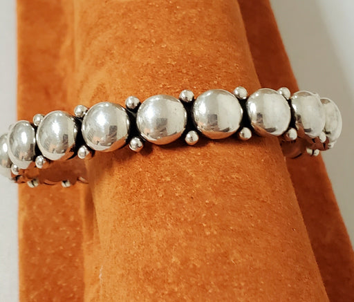 Photo of Large Silver Bead cuff by Artie Yellowhorse