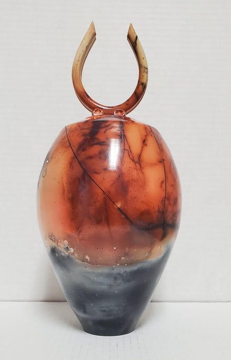 Raku Pottery with Lid Saggar Glaze by Bob Smith