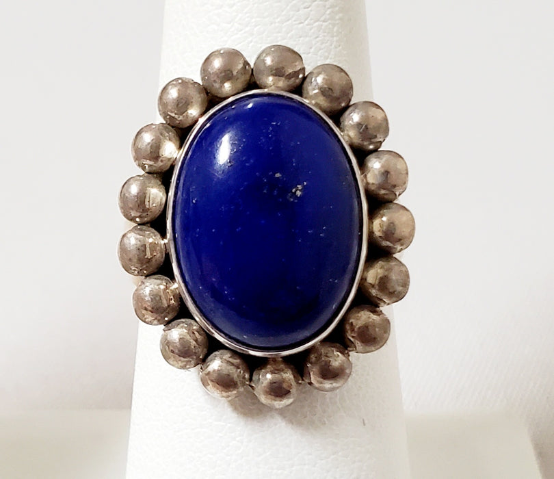 Photo of Oval Lapis and silver ring by Artie Yellowhorse