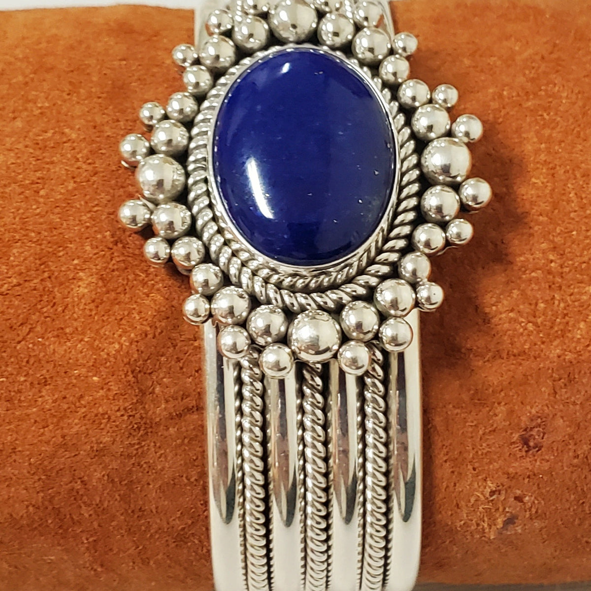 Lapis Lazuli Bracelet | Silver Bead Bracelet | September Birthstone –  KookyTwo