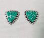 Photo of silver and variscite earrings by Artie Yellowhorse