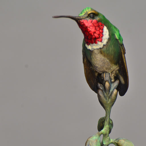 Bronze hummingbird sculpture