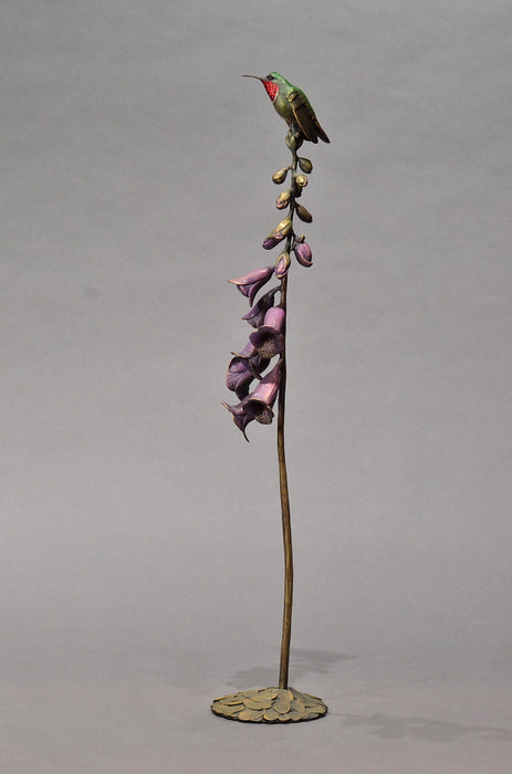 Bronze hummingbird sculpture