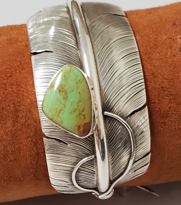 Photo of Sterling silver and Damele Turquoise Cuff by Christin Wolf