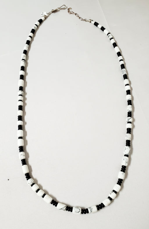 Photo of White Buffalo and Black Jade Bead Necklace by Christin Wolf