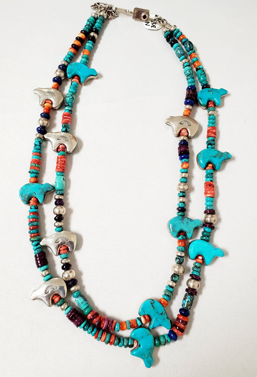 Photo of 2  Strand Bead and Bear Fetish Necklace by Christin Wolf