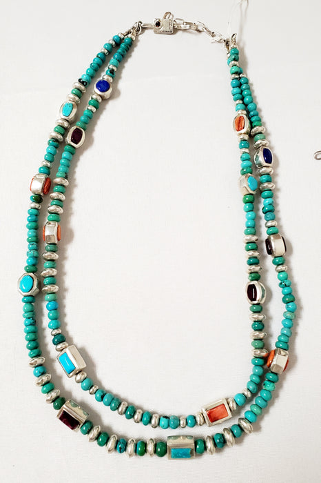 Photo of 2  Strand Bead and inlay pieces Necklace by Christin Wolf