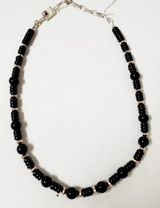 Photo of Black Jade and Navajo Pearl Beaded Necklace by Christin Wolf