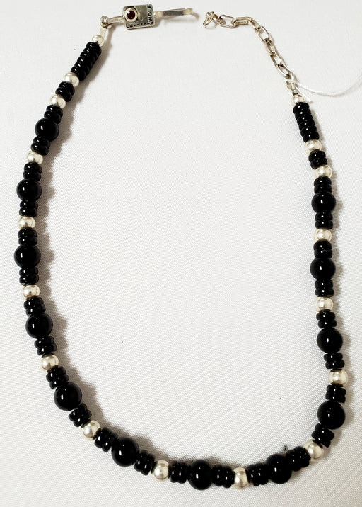 Photo of Black Jade and Navajo Pearl Beaded Necklace by Christin Wolf