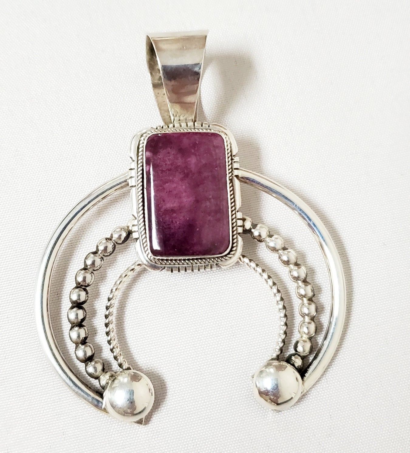 Photo of Purple Spiny Oyster Shell and Silver Naja design Pendant  by Christin Wolf