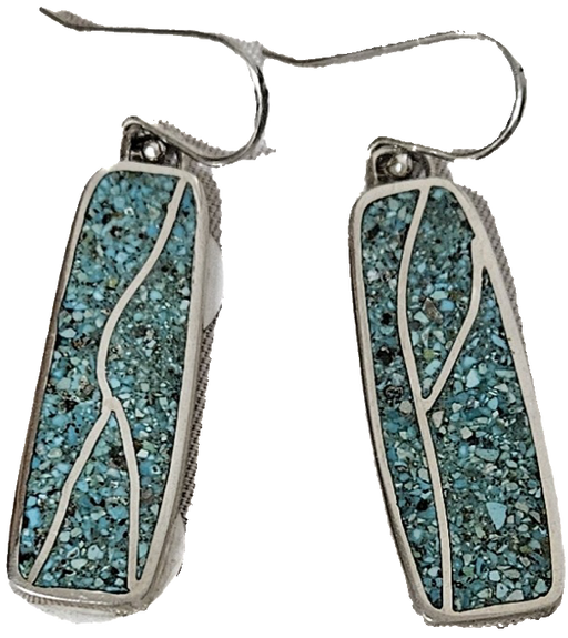 Photo  of sterling silver with inlayed Sleeping Beauty Turquoise Earring