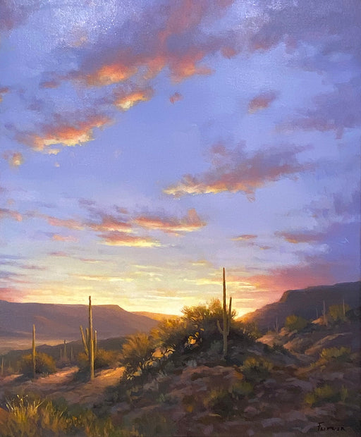 Photo of desert landscape painting by David Flitner