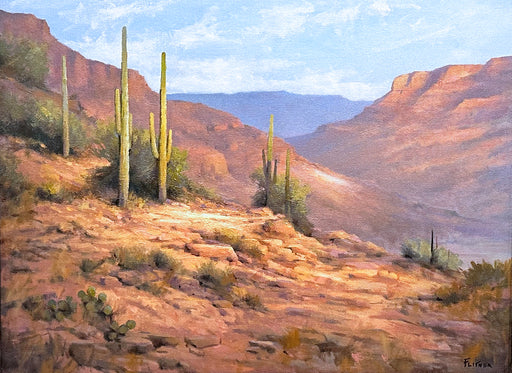 Photo of desert landscape painting by David Flitner