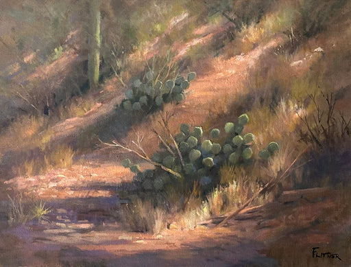 Photo of desert landscape painting by David Flitner