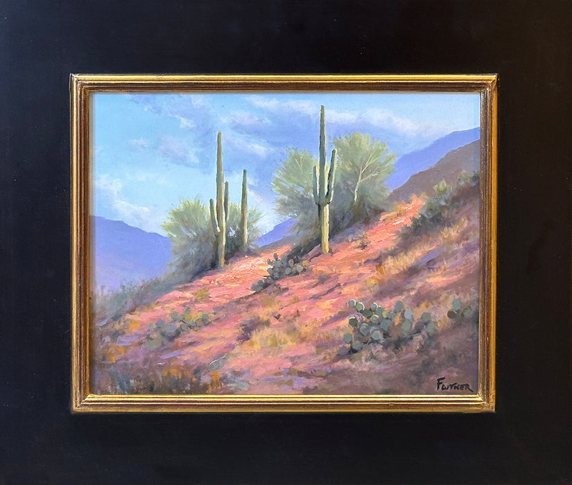 Photo of desert landscape painting by David Flitner