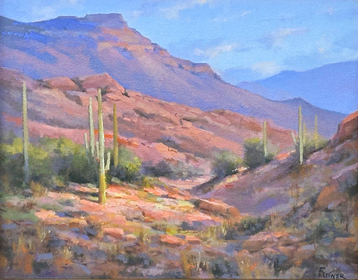 Photo of desert landscape painting by David Flitner