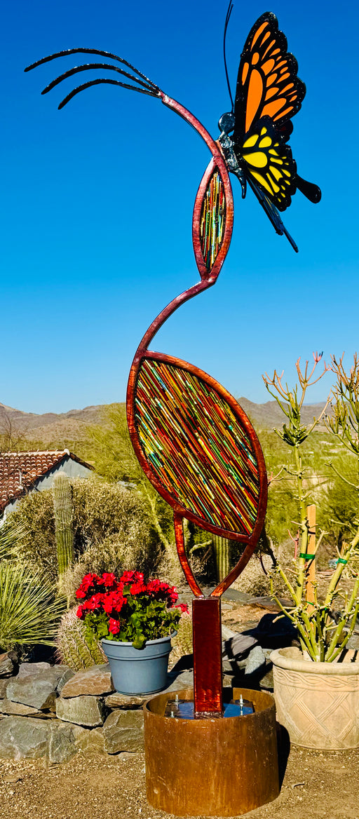 Photo of Steel and Fused Glass Sculpture by T/M Alexander