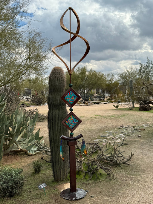 Photo of Steel and Fused Glass Sculpture by T/M Alexander