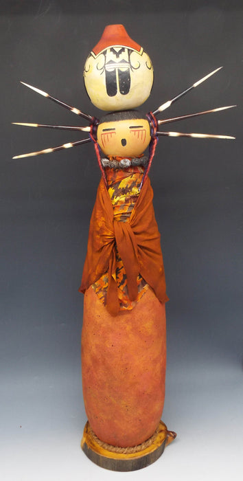 Gourd sculpture with porcupine quils