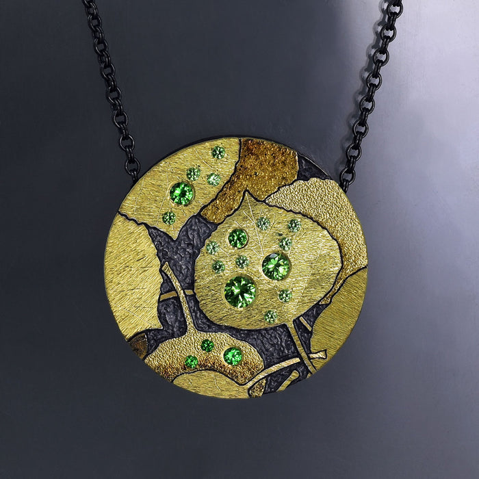 WV105P "Aspen Leaves Connecting to Earth with Sky Reflecting in Dew Drops" by Wolfgang Vaatz