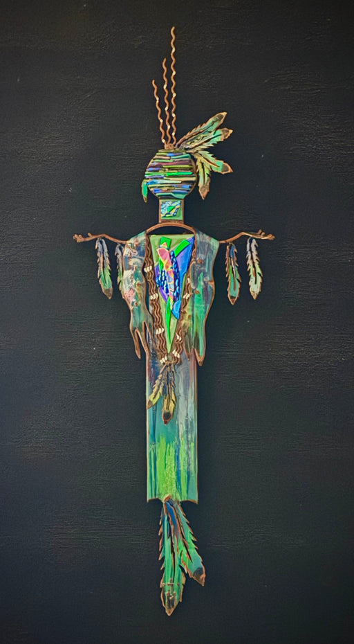 Photo of Steel and Fused Glass Sculpture by T/M Alexander