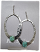 Hammered Silver and Turquoise dangle Earring