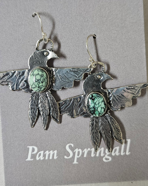Photo of Silver and Turquoise Earrings by Pam Springall
